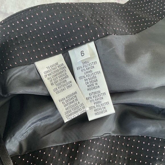 Jones N.Y.Suit Womens Suit Set Retro Navy/Pink Polka Dot Jacket +Skirt Sz 6 - Picture 13 of 16